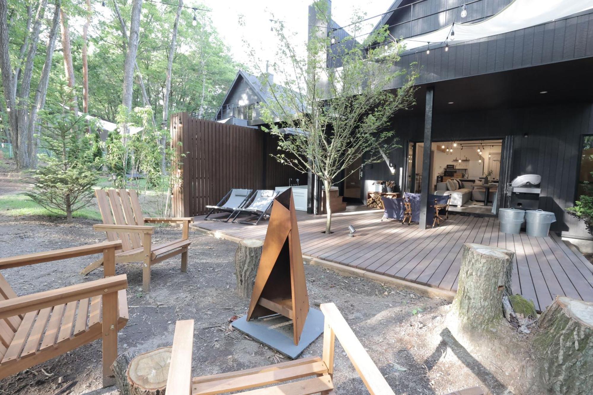 Sauna Forest Cabin 軽井沢 御代田　Mori-Asobi Oiwake Buitenkant foto